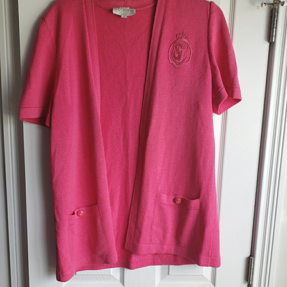 St John collection pink cardigan L